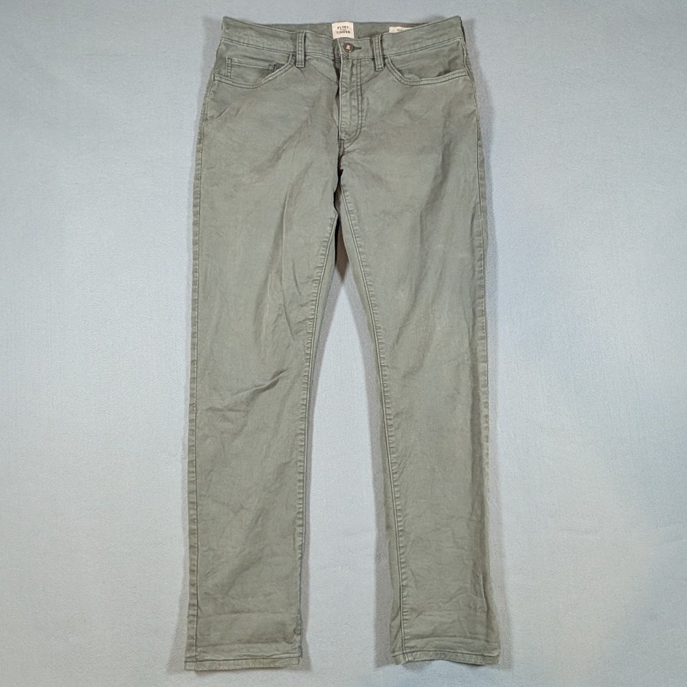Flint and Tinder 365 Pants Mens 32x32 Slim Fit Olive Green Chinos